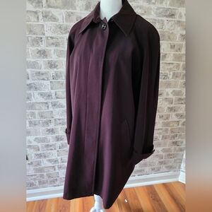Vintage Jacqueline Ferrar Deep Purple Swing Coat Size Petite Medium
